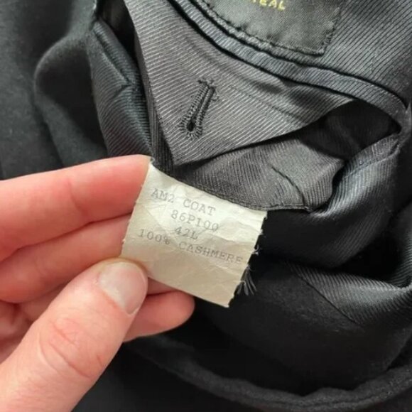 Jack Victor 100% Cashmere Topcoat Overcoat Black Mens 42L Lanificio Fedora Italy - Picture 6 of 9